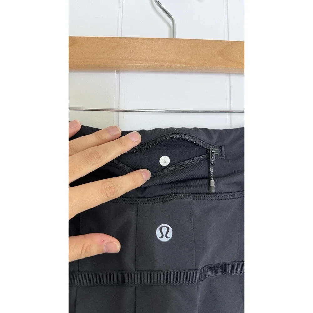 Lululemon Throwback Pace-Setter Mid-Rise Skirt In Black Size 6 Skort Tennis